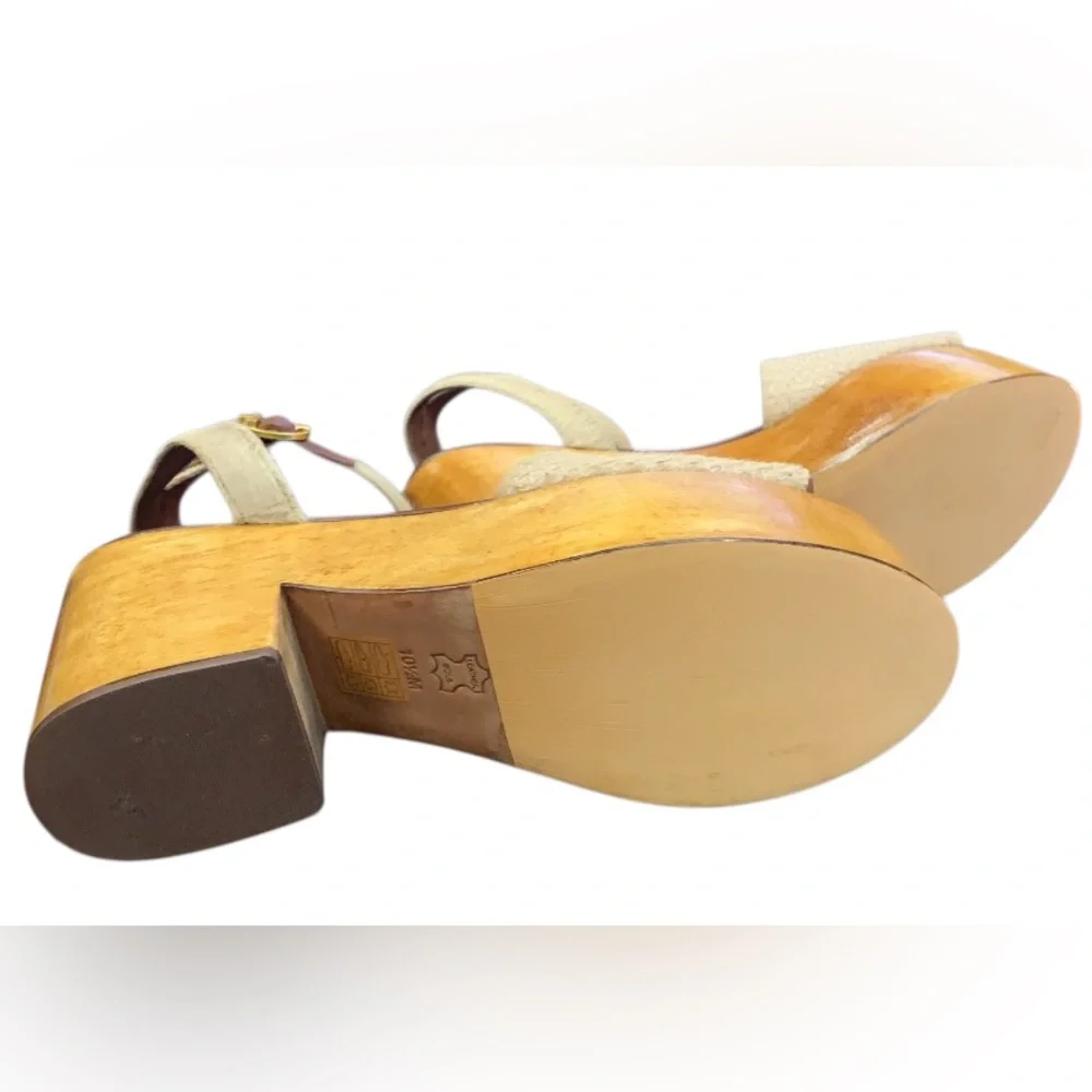 Tory Burch Beige and Brown Platform Sandals